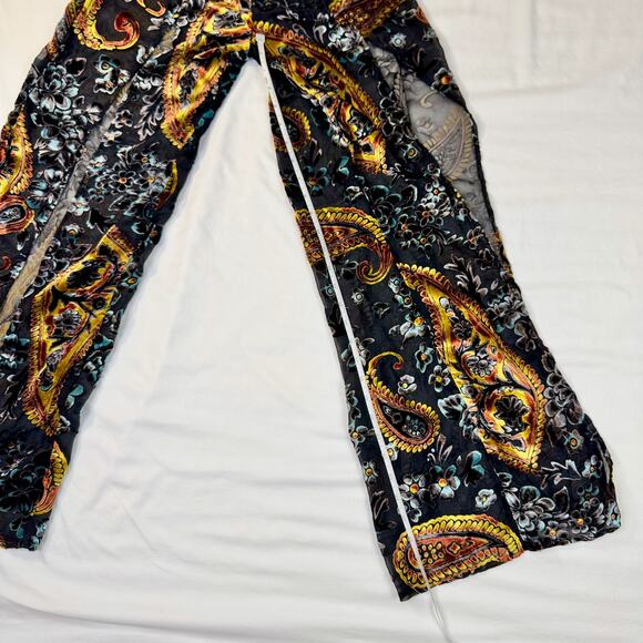 Lioness Velvet Burnout Paisley Wide Leg Pants Women's Small Whimsigoth Festival - Picture 7 of 15